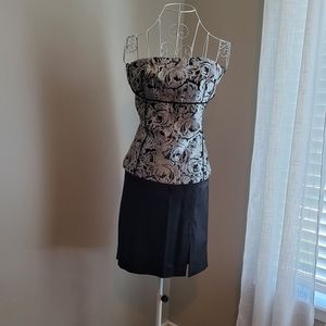 Strapless top and pencil skirt